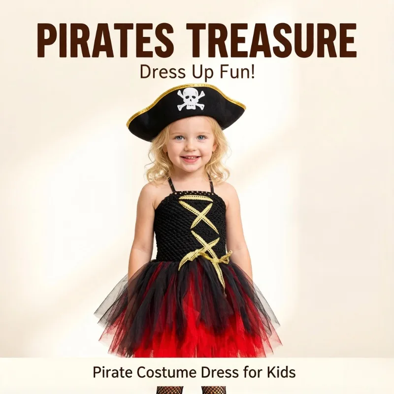 Halloween Pirate Captain Sparkle Tulle Tutu Dress Cosplay Holiday Birthday Party Stage Performance Princess Fancy Costume Outfit
Halloween Pirate Captain Sparkle Tulle Tutu Dress Cosplay Holiday Birthday Party Stage Performance Princess Fancy Costume Outfit