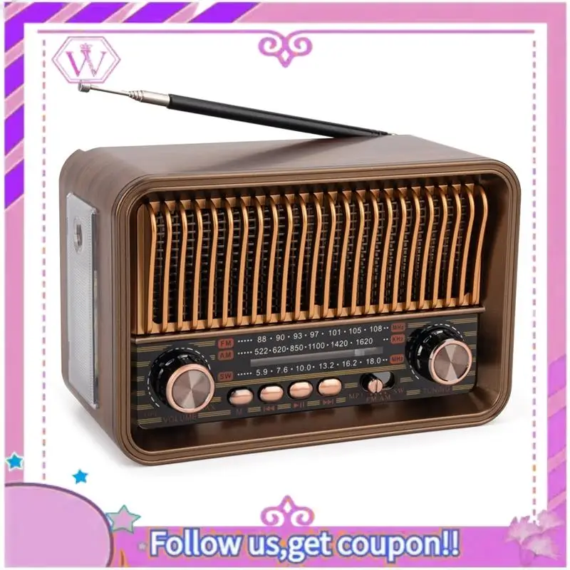 ABSL-Portable FM AM SW Radio Vintage Radio Wireless Bluetooth Speaker With LED Flashlight Support TF Card U Disk AUX
ABSL-Portable FM AM SW Radio Vintage Radio Wireless Bluetooth Speaker With LED Flashlight Support TF Card U Disk AUX