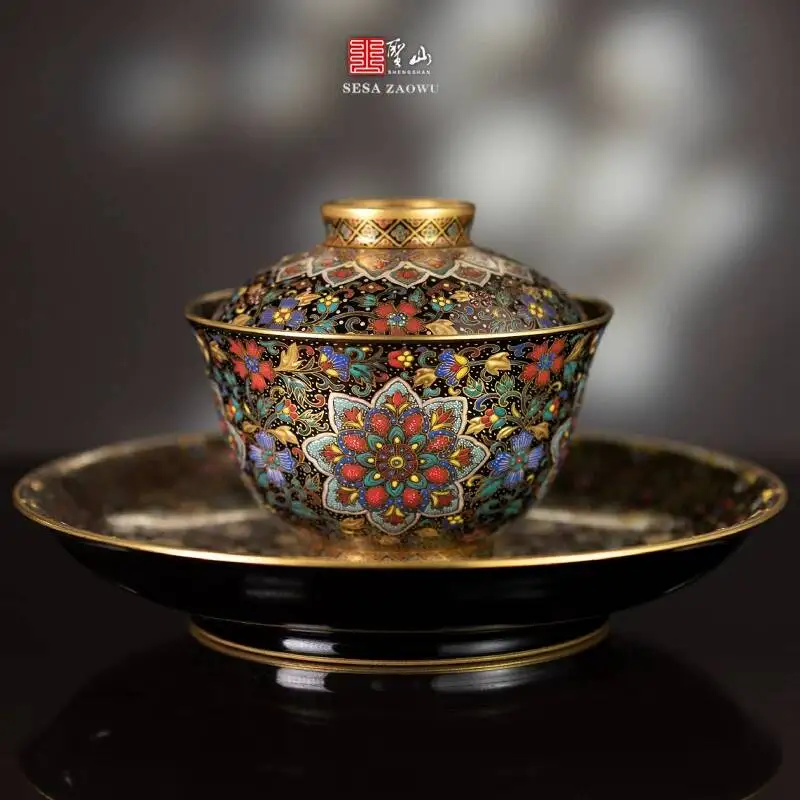 Holy Mountain High-End Black Glaze With Gold Silver Powder Decoration, Entwined Branches And Fallen Petals, Set, Jingdezhen
Holy Mountain High-End Black Glaze With Gold Silver Powder Decoration, Entwined Branches And Fallen Petals, Set, Jingdezhen