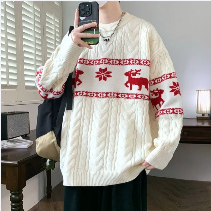 2025 New Fall Winter High End Luxury Cashmere Sweater Men Thick Warm Mens Sweaters With Deer Korean Harajuku Christmas
2025 New Fall Winter High End Luxury Cashmere Sweater Men Thick Warm Mens Sweaters With Deer Korean Harajuku Christmas
