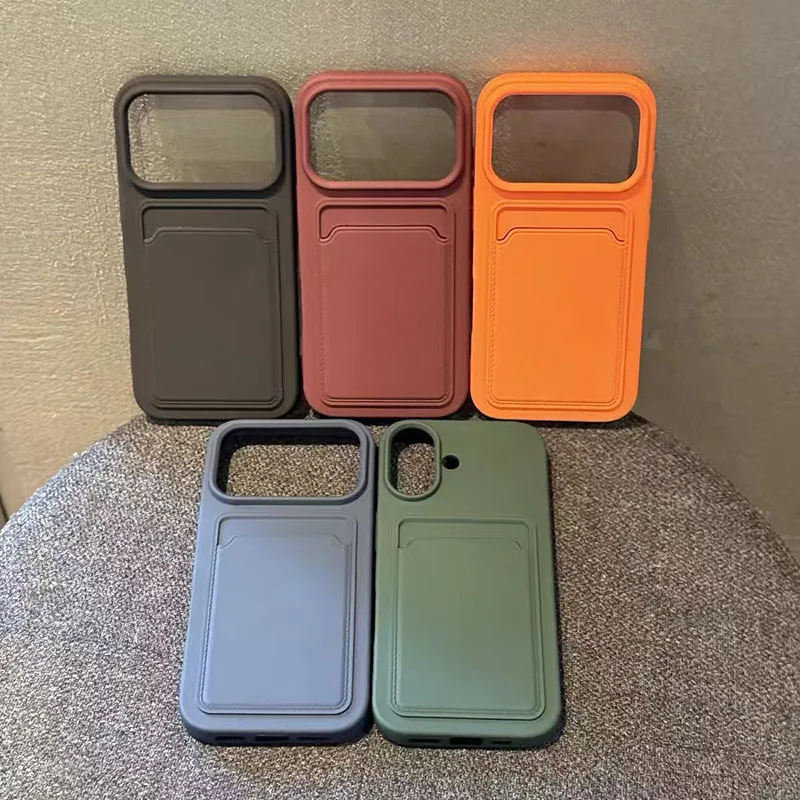 Simple Skin Friendly Matte Liquid Silicone Card Holder Phone Case Shockproof Wallet Cover for IPhone17 16 15 14 13Pro Max
Simple Skin Friendly Matte Liquid Silicone Card Holder Phone Case Shockproof Wallet Cover for IPhone17 16 15 14 13Pro Max