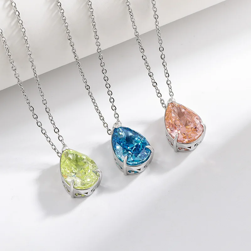 NEW Ice Flower Cut Necklace Colorful High Carbon Diamond Pear Shaped Pendant 925 Sterling Silver Simple Light Luxury Water Drop
NEW Ice Flower Cut Necklace Colorful High Carbon Diamond Pear Shaped Pendant 925 Sterling Silver Simple Light Luxury Water Drop