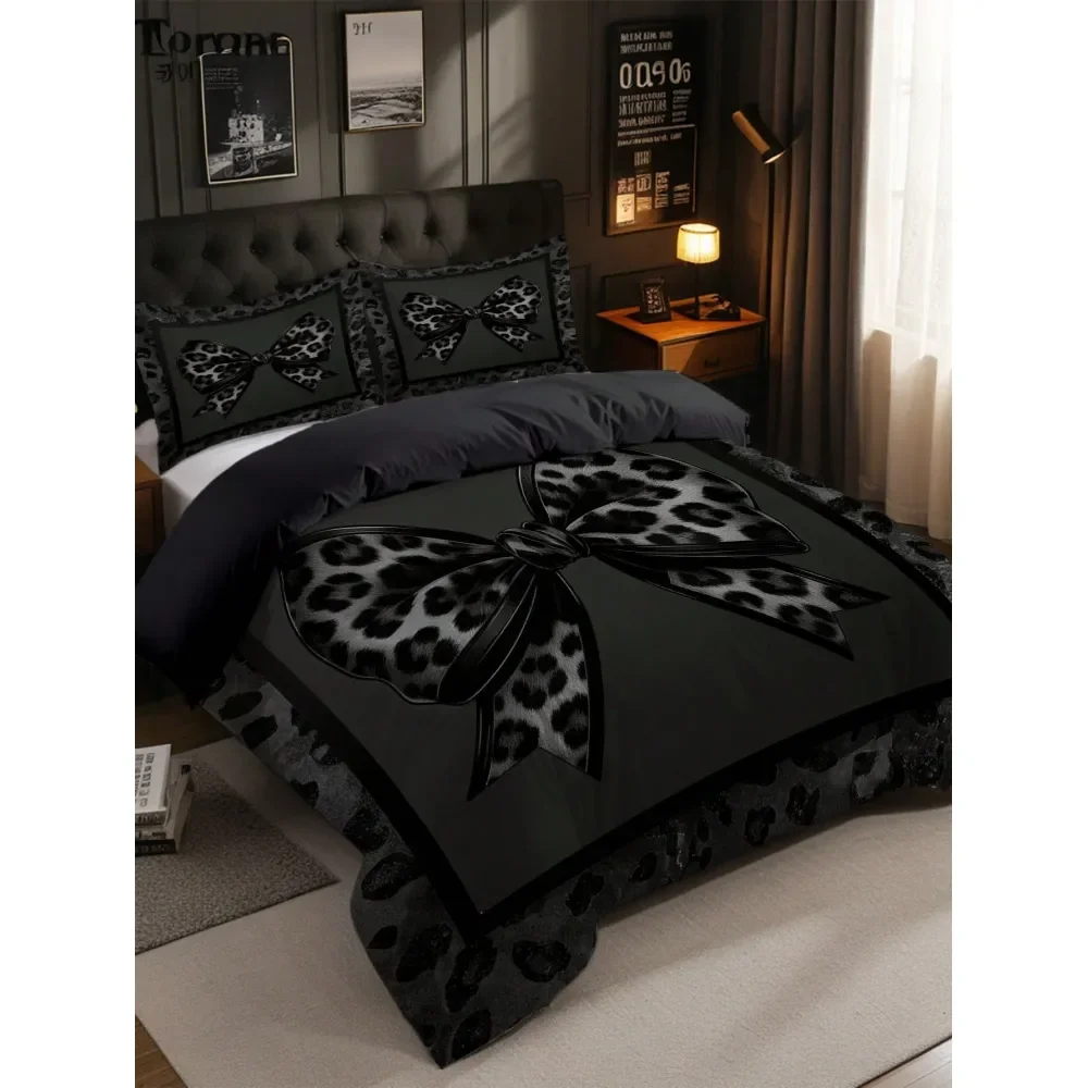 Leopard Bow Print Duvet Cover Set 1Duvet Cover 2Pillowcase, Without Core, Features A Sexy And Attractive Leopard Print Design ,
Leopard Bow Print Duvet Cover Set 1Duvet Cover 2Pillowcase, Without Core, Features A Sexy And Attractive Leopard Print Design ,