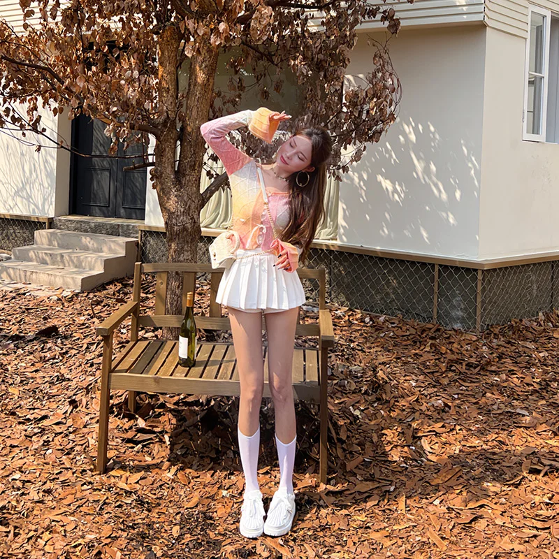 Women's Knitted Cardigan ort Sve Long Sve Thin Sweater Bell Sve adient Color Slim Fit Autumn Faion Outerwear
Women's Knitted Cardigan ort Sve Long Sve Thin Sweater Bell Sve adient Color Slim Fit Autumn Faion Outerwear