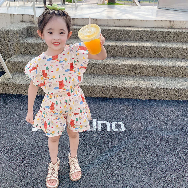 Summer Baby Girls All-Over Print Ruffle Sleeves Button Back Shirt Tops+Shorts Pant Sets Kids 2PCS Tracksuit Child Outfits 2-8 Yr
Summer Baby Girls All-Over Print Ruffle Sleeves Button Back Shirt Tops+Shorts Pant Sets Kids 2PCS Tracksuit Child Outfits 2-8 Yr