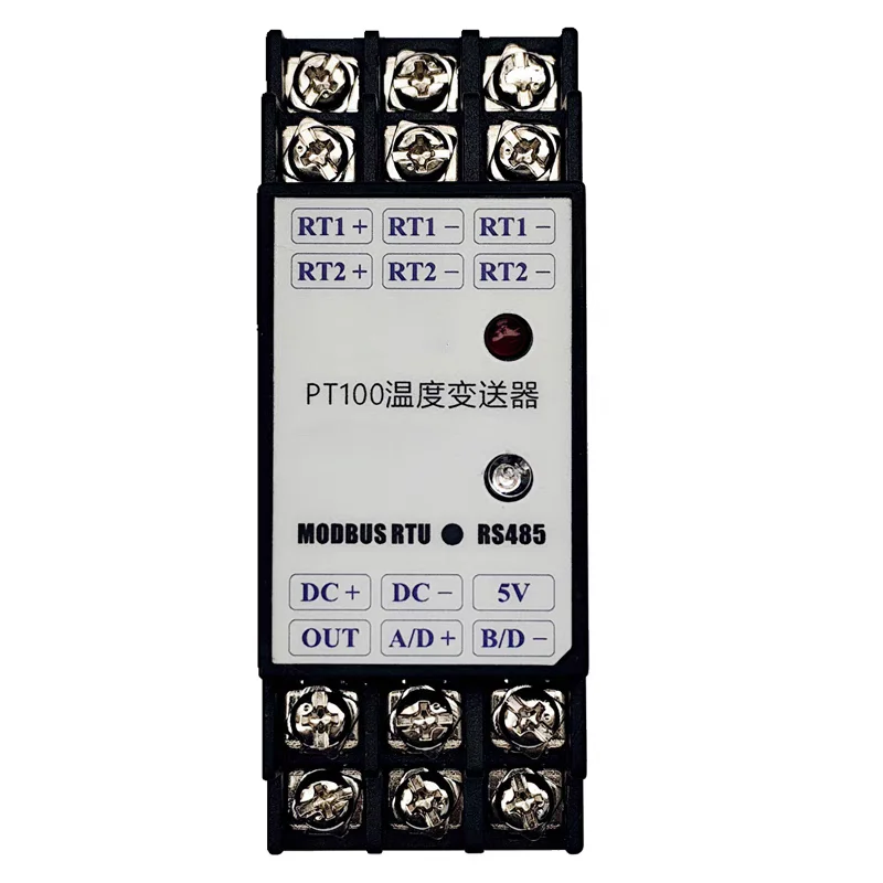 2-channel 3-wire PT100 to RS485 Converter RTD ADC RTD PT100 to Modbus Temperature Transmitter Data Acquisition Module
2-channel 3-wire PT100 to RS485 Converter RTD ADC RTD PT100 to Modbus Temperature Transmitter Data Acquisition Module
