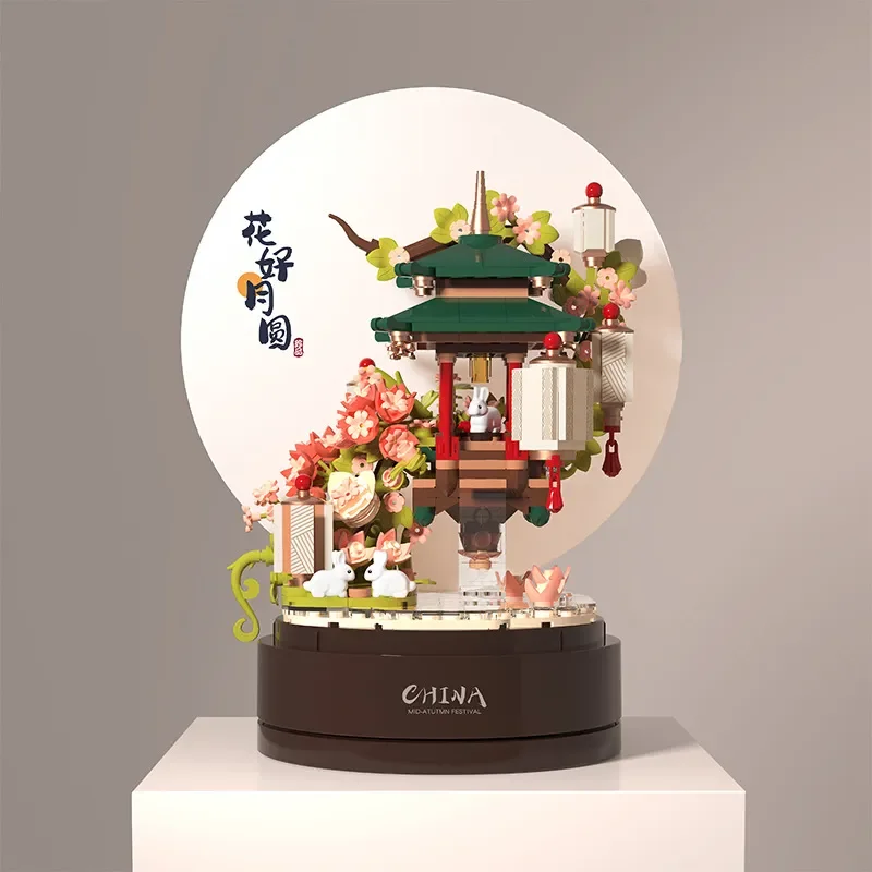 DIY Beautiful Chinese Ancient Style Micro Building Blocks Pavilion White Rabbit Music Box Mini Bricks Toy For Decorations Gift
DIY Beautiful Chinese Ancient Style Micro Building Blocks Pavilion White Rabbit Music Box Mini Bricks Toy For Decorations Gift