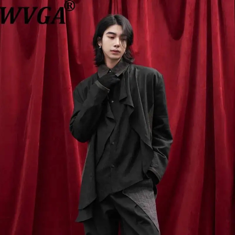 WVGA Spring New Men Original Dark Double-Layer True Two-Piece Layered Irregular Placket Shirts Niche Chic Casual Tops Ins W24804
WVGA Spring New Men Original Dark Double-Layer True Two-Piece Layered Irregular Placket Shirts Niche Chic Casual Tops Ins W24804