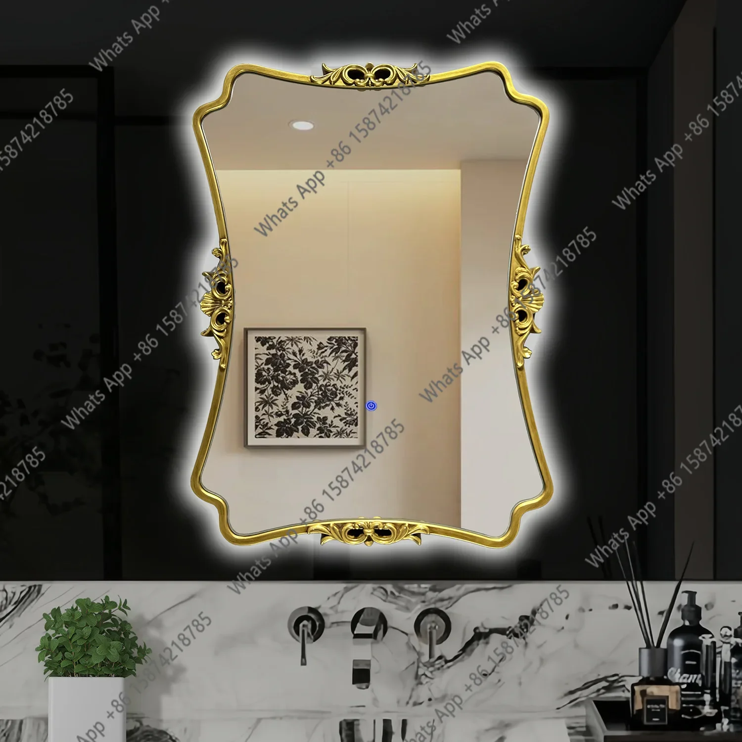 Mn American Retro Bathroom Mirror Entryway Wall Mounted French Bathroom Mirror Creative LED Smart Bathroom Dressing Mirror
Mn American Retro Bathroom Mirror Entryway Wall Mounted French Bathroom Mirror Creative LED Smart Bathroom Dressing Mirror