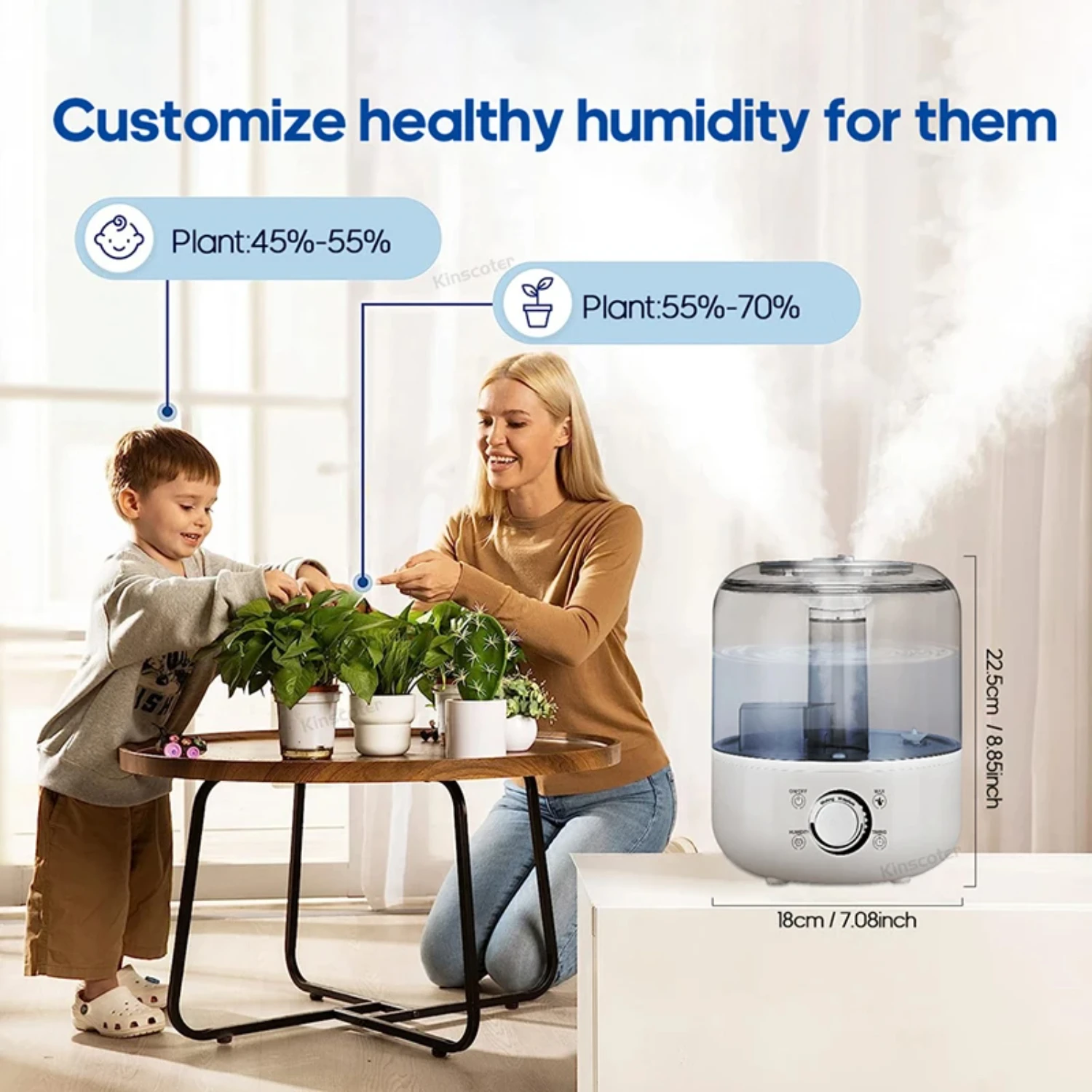 3L Air Humidifier Professional Large Capacity Humidifier Plant Mist Diffuser with Remote Control Timer
3L Air Humidifier Professional Large Capacity Humidifier Plant Mist Diffuser with Remote Control Timer