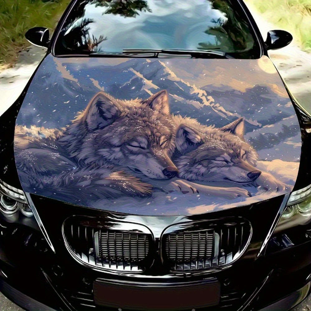Two Wolves Nestled Against Each Other In The Snow Car Hood Decal Sticker - Splash-Resistant PVC Vinyl Wrap, Easy Removal No Resi
Two Wolves Nestled Against Each Other In The Snow Car Hood Decal Sticker - Splash-Resistant PVC Vinyl Wrap, Easy Removal No Resi