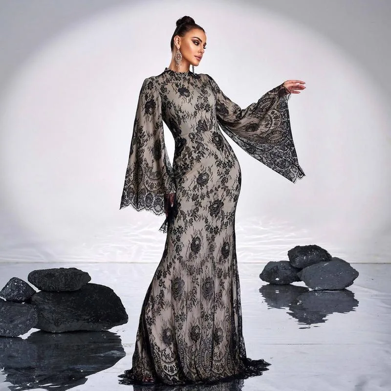 Elegant Lace Evening Dress Women's Fashion Spring Collection Seven Sleeve Long Skirt Neutral Style Other Material 100%
Elegant Lace Evening Dress Women's Fashion Spring Collection Seven Sleeve Long Skirt Neutral Style Other Material 100%