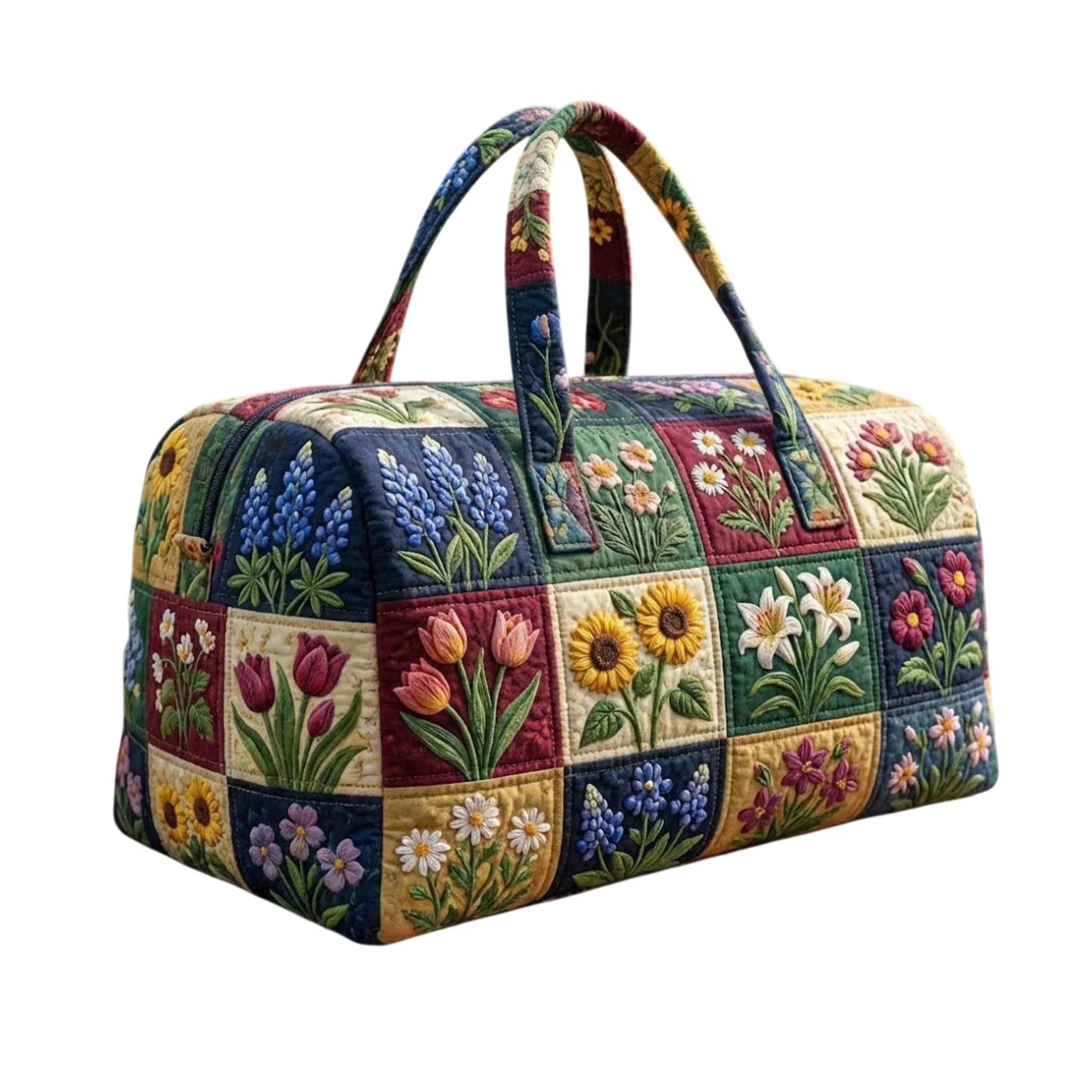 Vintage Patchwork Mixed Floral Quilted Duffle Bag Sunflower Large Capacity Travel Bag for Weekend Carry On
Vintage Patchwork Mixed Floral Quilted Duffle Bag Sunflower Large Capacity Travel Bag for Weekend Carry On