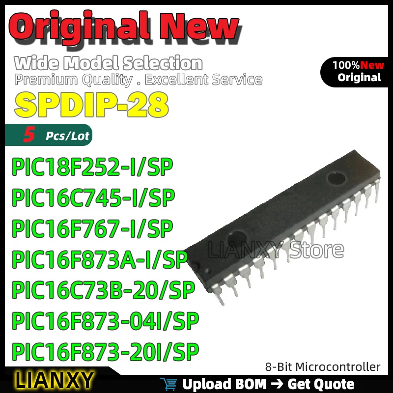5pcs SPDIP-28 PIC18F252-I/SP PIC16C745-I/SP PIC16F767-I/SP PIC16F873A-I/SP PIC16C73B-20/SP PIC16F873-04I/SP PIC16F873-20I/SP
5pcs SPDIP-28 PIC18F252-I/SP PIC16C745-I/SP PIC16F767-I/SP PIC16F873A-I/SP PIC16C73B-20/SP PIC16F873-04I/SP PIC16F873-20I/SP