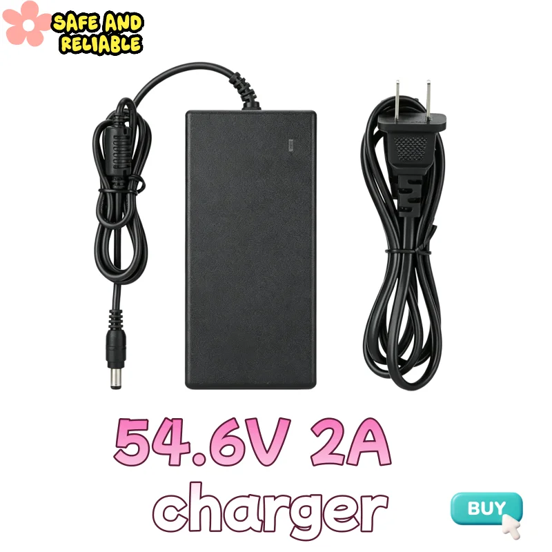 Safe and reliable 54.6V 2A Power Charger for 48V Lithium ion Battery 13S Li-ion Pack DC Socket Connector for Electric
Safe and reliable 54.6V 2A Power Charger for 48V Lithium ion Battery 13S Li-ion Pack DC Socket Connector for Electric