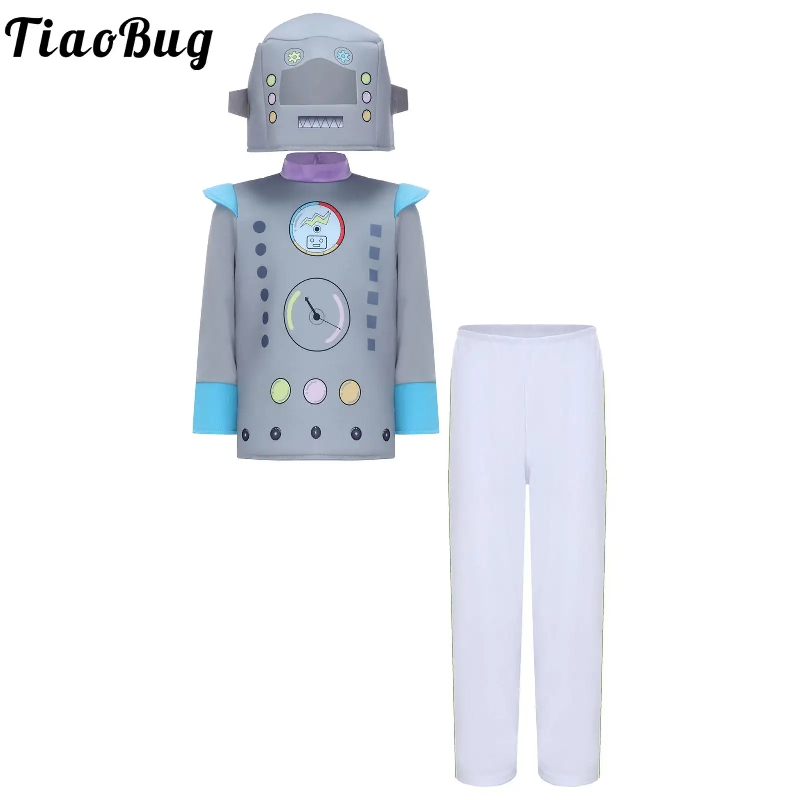 Детский карнавальный костюм робота, рубашка с длинными рукавами и принтом, топ и брюки, милый головной убор с роботами, нарядное платье на Хэллоуин, карнавал и вечеринку
Детский карнавальный костюм робота, рубашка с длинными рукавами и принтом, топ и брюки, милый головной убор с роботами, нарядное платье на Хэллоуин, карнавал и вечеринку