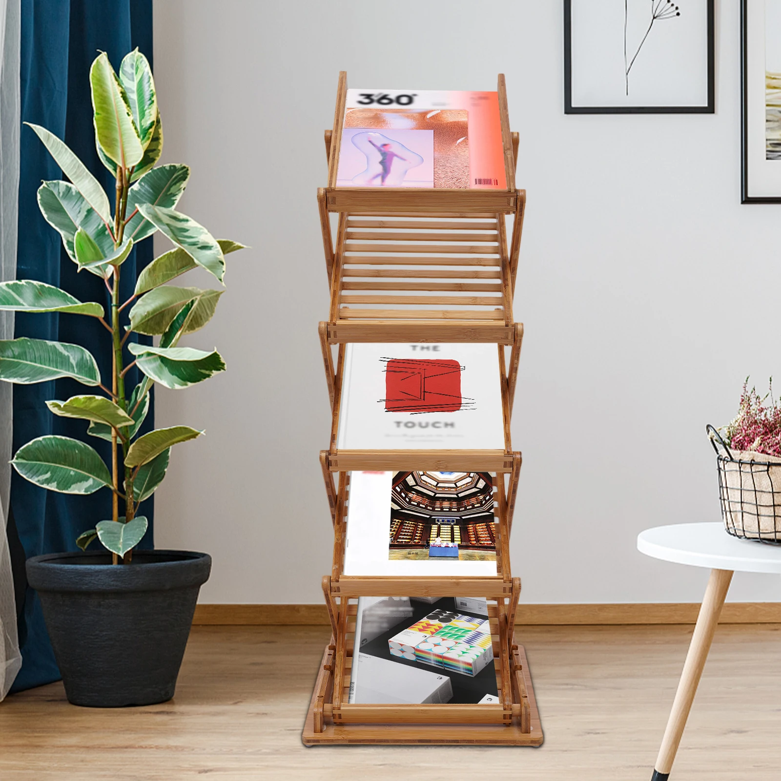5 Pockets 11.02lbs Large Capacity Portable Foldable Wood Literature Rack Display Holder Stand for Reception Areas, Waiting Rooms
5 Pockets 11.02lbs Large Capacity Portable Foldable Wood Literature Rack Display Holder Stand for Reception Areas, Waiting Rooms