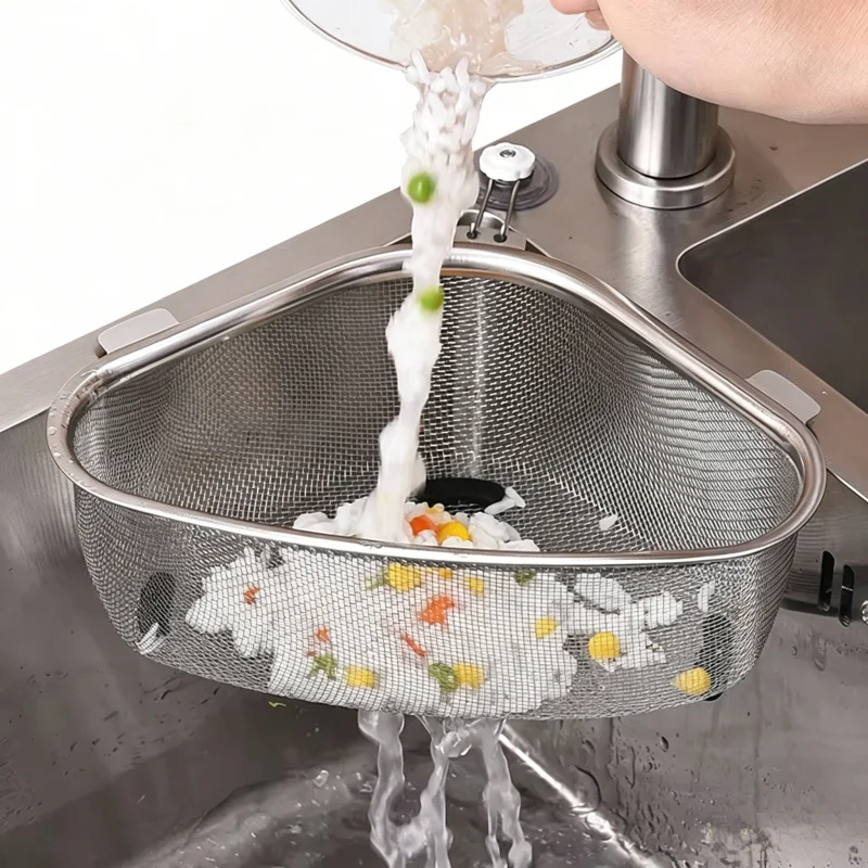 Cesta de Drenagem Triangular em Aço Inoxidável para Pia de Cozinha, Filtro para Legumes, Alimentos e Cascas, Organizador de Arma
Cesta de Drenagem Triangular em Aço Inoxidável para Pia de Cozinha, Filtro para Legumes, Alimentos e Cascas, Organizador de Arma