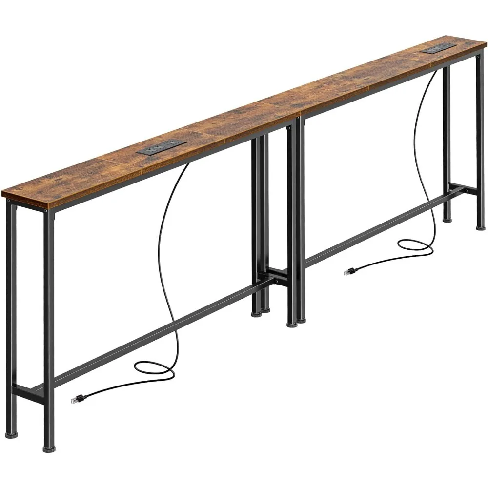 Narrow Console Table with Outlet, Sofa Table Set of 2, Total Length 78.8'', Behind Couch Table
Narrow Console Table with Outlet, Sofa Table Set of 2, Total Length 78.8'', Behind Couch Table