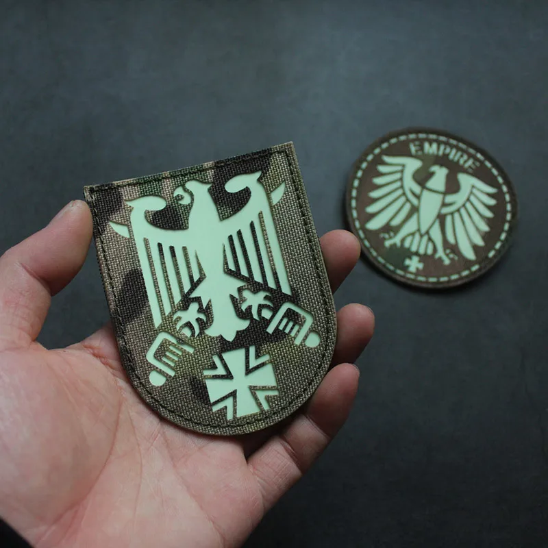 German Eagle Shield type luminous fabric laser cutting arm fluorescent arm badge hook and loop patch morale badge backpack patch
German Eagle Shield type luminous fabric laser cutting arm fluorescent arm badge hook and loop patch morale badge backpack patch