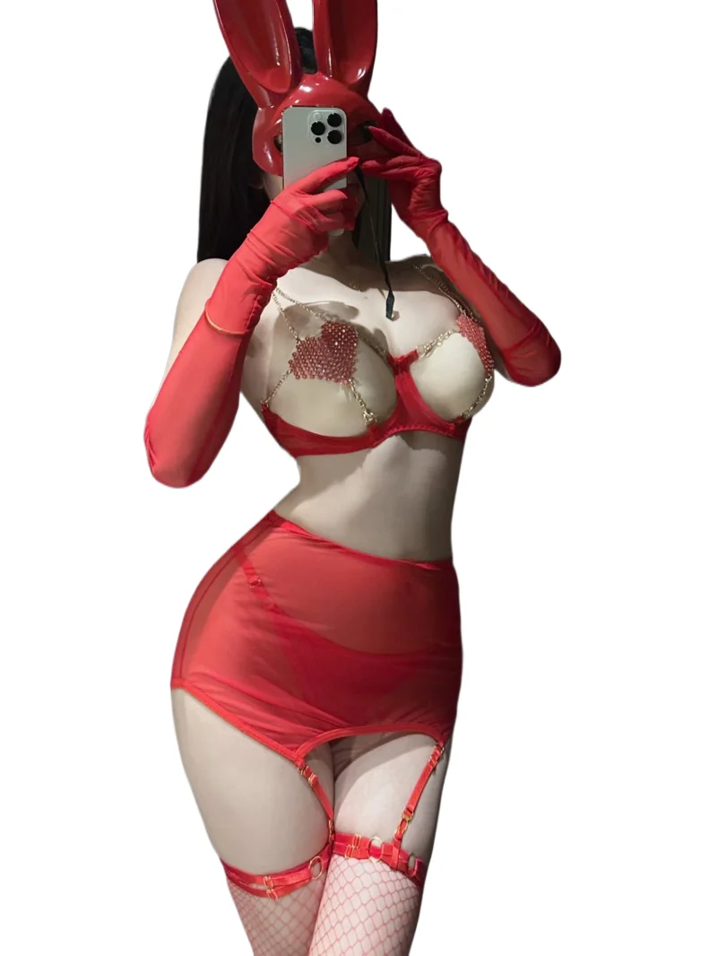 Dress Elegant Sexy Lingerie Female Pure Desire Three-point Hollow Out Splicing Heart-shaped Chest Patch Metal Chain Uniform 3FHJ
Dress Elegant Sexy Lingerie Female Pure Desire Three-point Hollow Out Splicing Heart-shaped Chest Patch Metal Chain Uniform 3FHJ