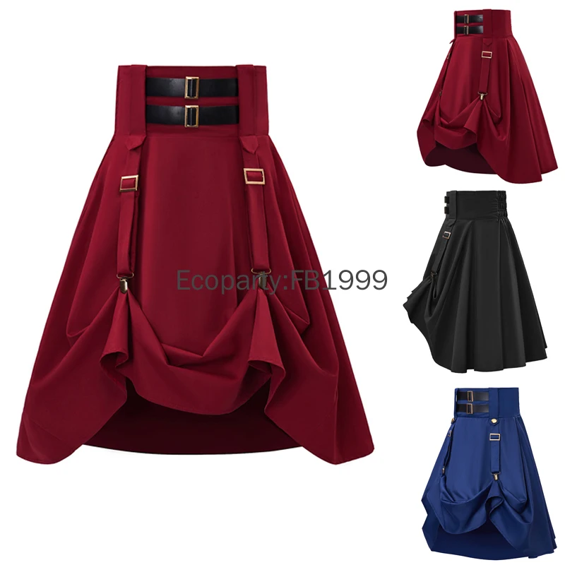 Women Medieval Victorian Pirate Skirts Renaissance Gothic High Waist Drawstring Ruffles Gothic Skirt Vintage Steampunk Costume
Women Medieval Victorian Pirate Skirts Renaissance Gothic High Waist Drawstring Ruffles Gothic Skirt Vintage Steampunk Costume