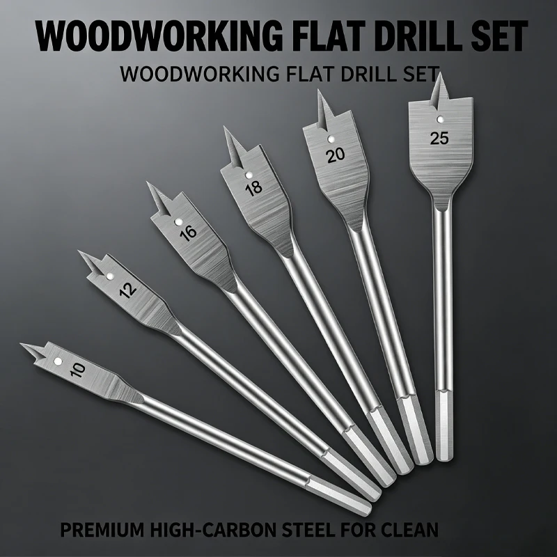 Woodworking Three-point Bit Flat Drill Bits Set Drawer Door Lock Boring Tool Wood Board Flat Drill Hole Enlarger Combination
Woodworking Three-point Bit Flat Drill Bits Set Drawer Door Lock Boring Tool Wood Board Flat Drill Hole Enlarger Combination