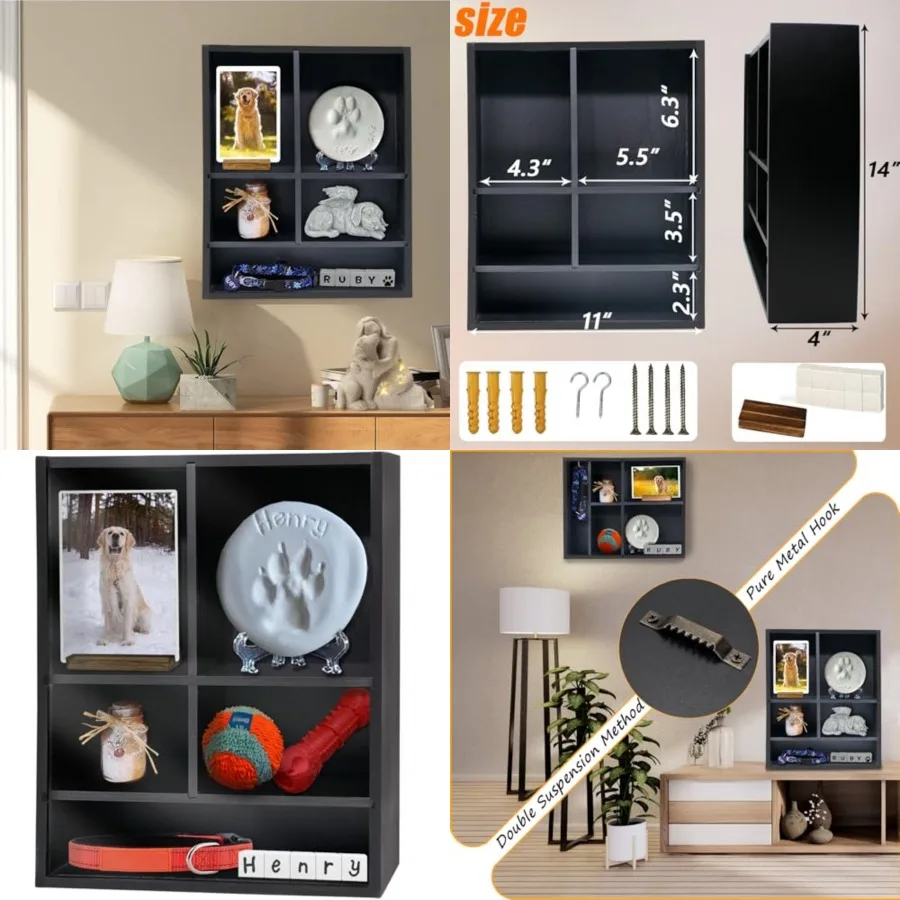 Pet Memorial Deep Shadow Box with Shelves for Dogs or Cats, 11*14" Solid Wood Pet Frame Urn Ashes Display Case for as Loss Pet
Pet Memorial Deep Shadow Box with Shelves for Dogs or Cats, 11*14" Solid Wood Pet Frame Urn Ashes Display Case for as Loss Pet