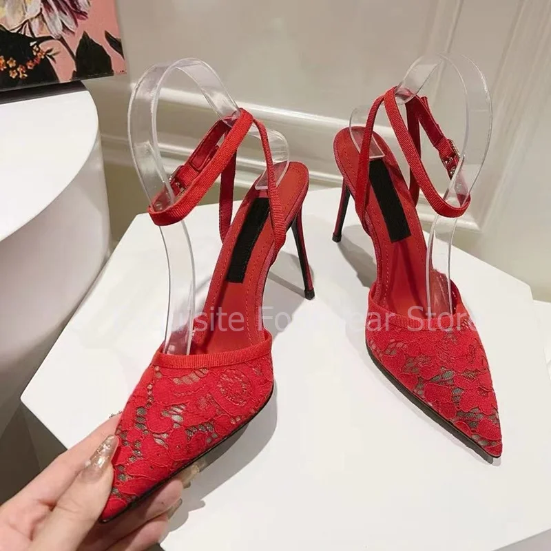 Elegant Lace Mesh Women Pumps Sexy Pointed Toe Ankle Strap Hollow Out Stiletto High Heels Summer Party Wedding Shoes Plus Size
Elegant Lace Mesh Women Pumps Sexy Pointed Toe Ankle Strap Hollow Out Stiletto High Heels Summer Party Wedding Shoes Plus Size
