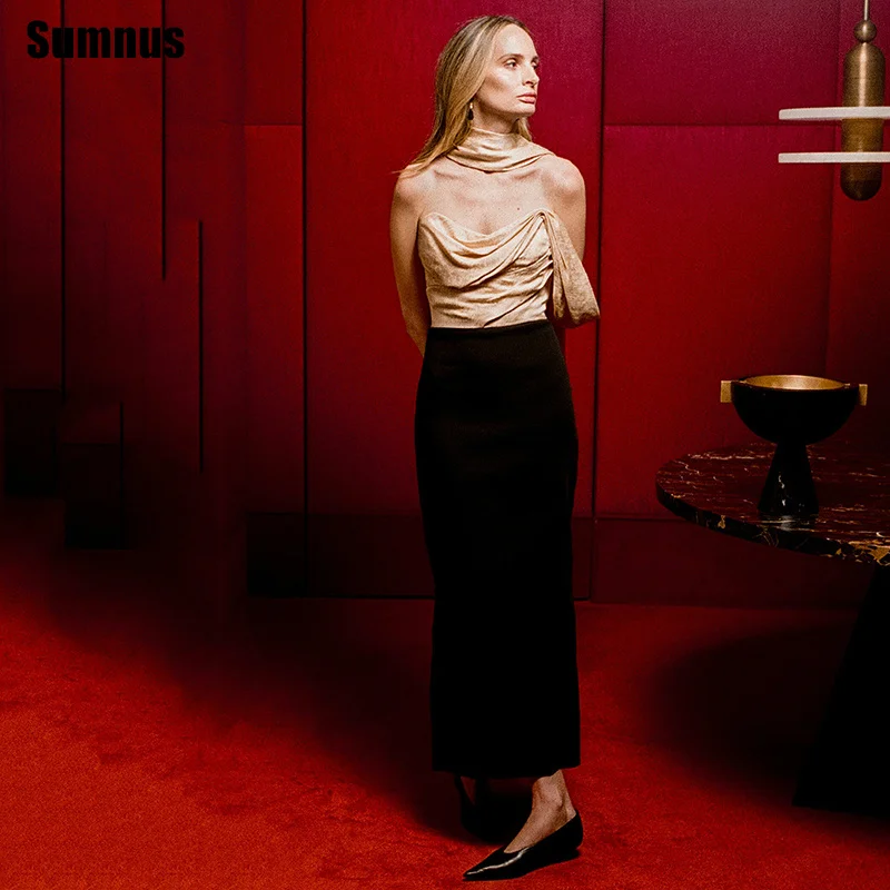 Sumnus Simple Straight Prom Dress Satin Pleats One Shoulder Ankle Length Contrast Color Dress Gala vestidos Customized
Sumnus Simple Straight Prom Dress Satin Pleats One Shoulder Ankle Length Contrast Color Dress Gala vestidos Customized