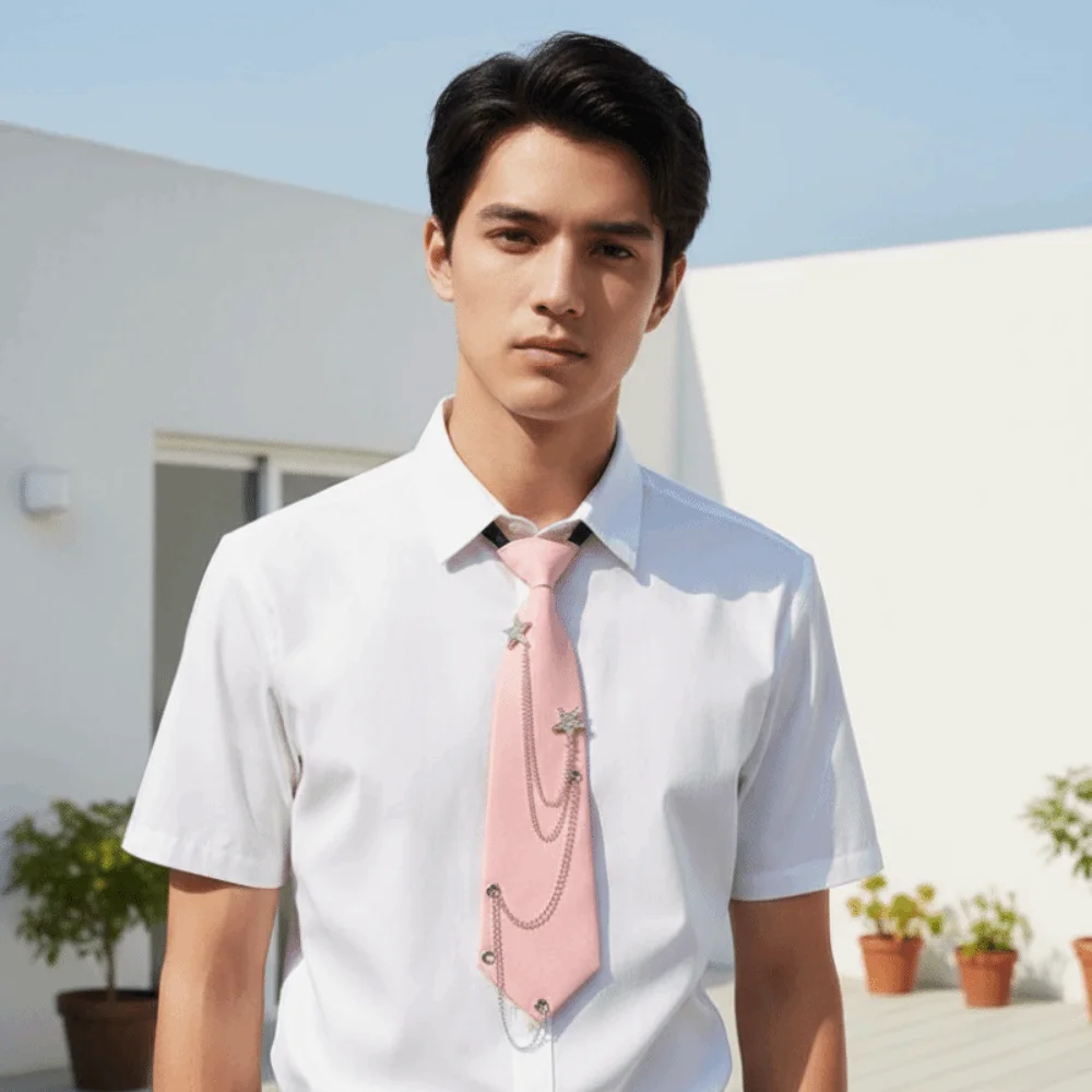Y2K Choker Star Chain Tie Collares Geometric Academy Style Pre-tied Tie Necklace Minimalist Candy Color Long Necktie Women
Y2K Choker Star Chain Tie Collares Geometric Academy Style Pre-tied Tie Necklace Minimalist Candy Color Long Necktie Women