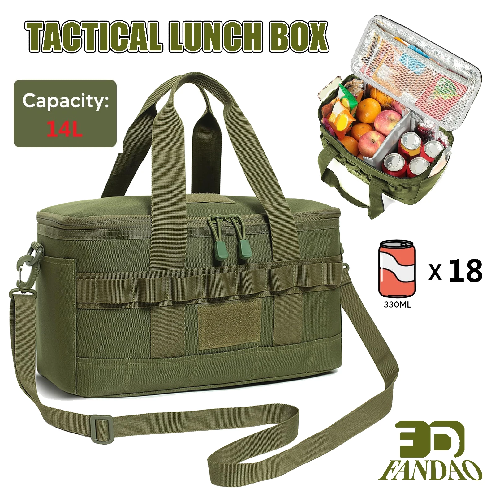 Tactical Lunch Box for Men Women, Large 14L Insulated Lunch Bag, Heavy Duty Cooler Bag, Leakproof Waterproof Soft Lunchbox
Tactical Lunch Box for Men Women, Large 14L Insulated Lunch Bag, Heavy Duty Cooler Bag, Leakproof Waterproof Soft Lunchbox
