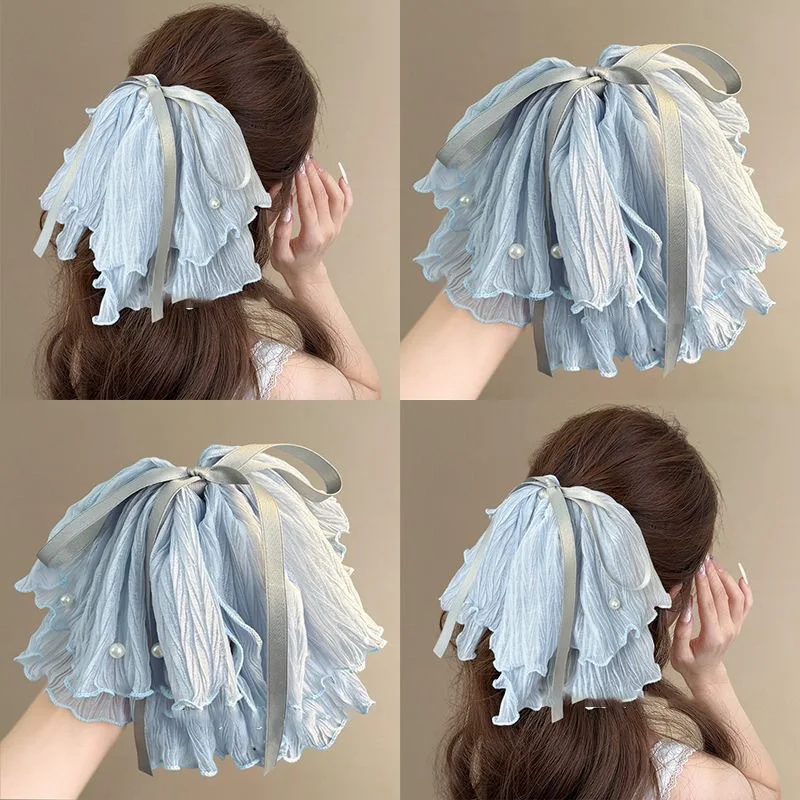 Ladies' Hair Clip Korean Versatile Hair Pins Headwear High-quality Hair Accessories For Girl Blue Pleated Bow Gentle Sweet
Ladies' Hair Clip Korean Versatile Hair Pins Headwear High-quality Hair Accessories For Girl Blue Pleated Bow Gentle Sweet
