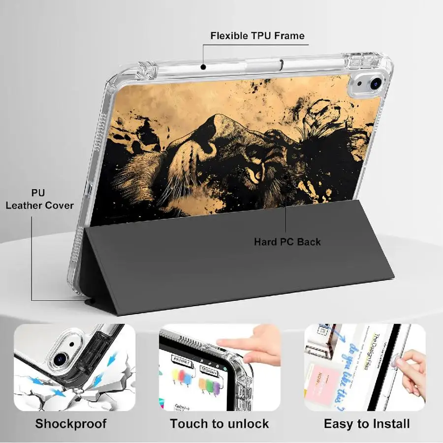 Tablet Case For iPad Air 4 5 M3 M2 M4 11inch 11th 10th 9th 8th 7th 12.9inch Pro 2025 Mini 6 7 Holder Cover Y-Fold Golden Lion
Tablet Case For iPad Air 4 5 M3 M2 M4 11inch 11th 10th 9th 8th 7th 12.9inch Pro 2025 Mini 6 7 Holder Cover Y-Fold Golden Lion