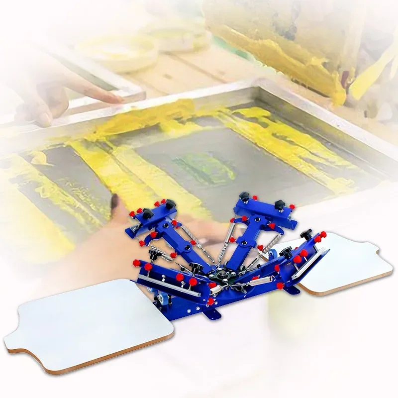 Screen Printing Machine Press 4 Color 2 Station Silk Screen Printing Machine Adjustable Double Spring Devices
Screen Printing Machine Press 4 Color 2 Station Silk Screen Printing Machine Adjustable Double Spring Devices