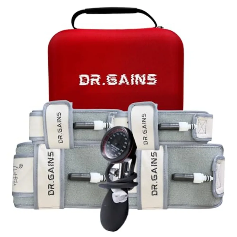 Inflatable BFR Bands for occlusion training, latex-free TPU material, black, precise pressure control with built-in air pump
Inflatable BFR Bands for occlusion training, latex-free TPU material, black, precise pressure control with built-in air pump