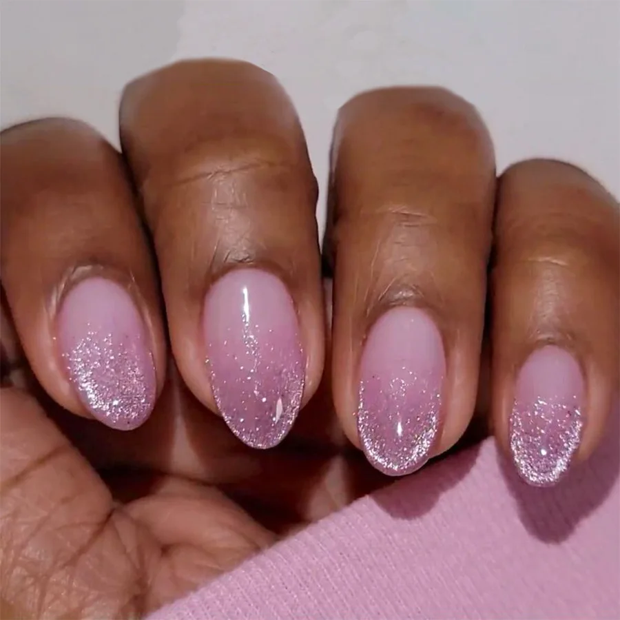 24pc Purple Gradient Glitter Nails Short Almond Press-On Tips Silver Sparkle Design Fake Nails
24pc Purple Gradient Glitter Nails Short Almond Press-On Tips Silver Sparkle Design Fake Nails