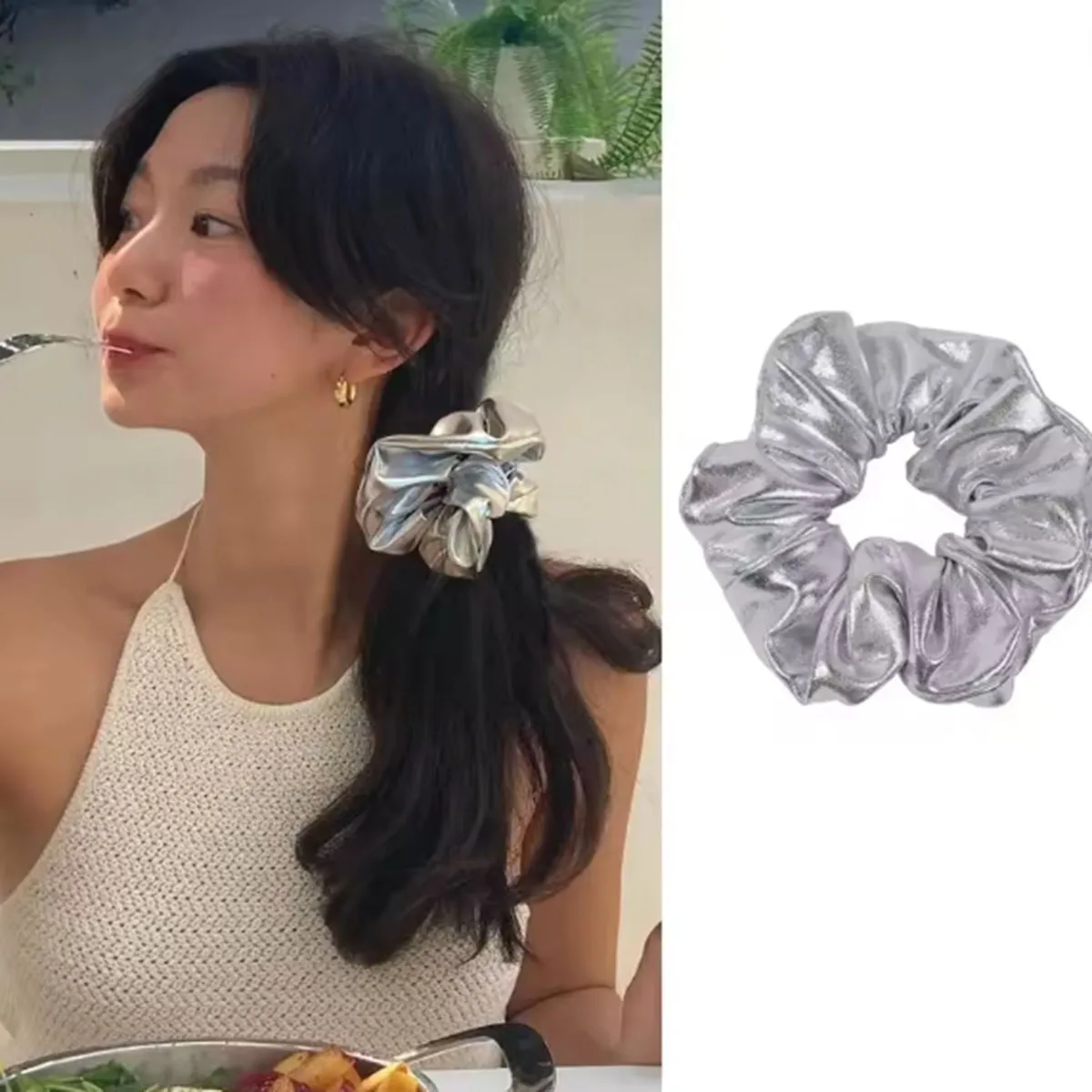 Metal Silver Color Medium Size Hair Tie Sweet Simple Elastic Hair Band Women Hair Accessories Daily Headwear
Metal Silver Color Medium Size Hair Tie Sweet Simple Elastic Hair Band Women Hair Accessories Daily Headwear