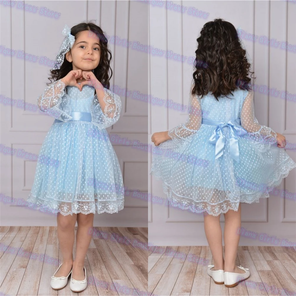 Quality Blue Lace Flower Girl Dress Three Quarter Banquet Ball Gown Little Princess Birthday Party Evening Gowns Customisable
Quality Blue Lace Flower Girl Dress Three Quarter Banquet Ball Gown Little Princess Birthday Party Evening Gowns Customisable