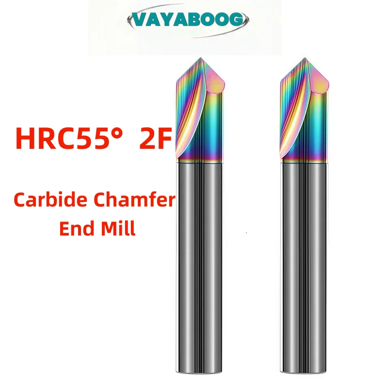 HRC55 2F Straight Chamfering Milling Cutter 90 Degree Tungsten Steel Carbide Chamfer End Mill Colorful Carving Tool for Aluminum
HRC55 2F Straight Chamfering Milling Cutter 90 Degree Tungsten Steel Carbide Chamfer End Mill Colorful Carving Tool for Aluminum