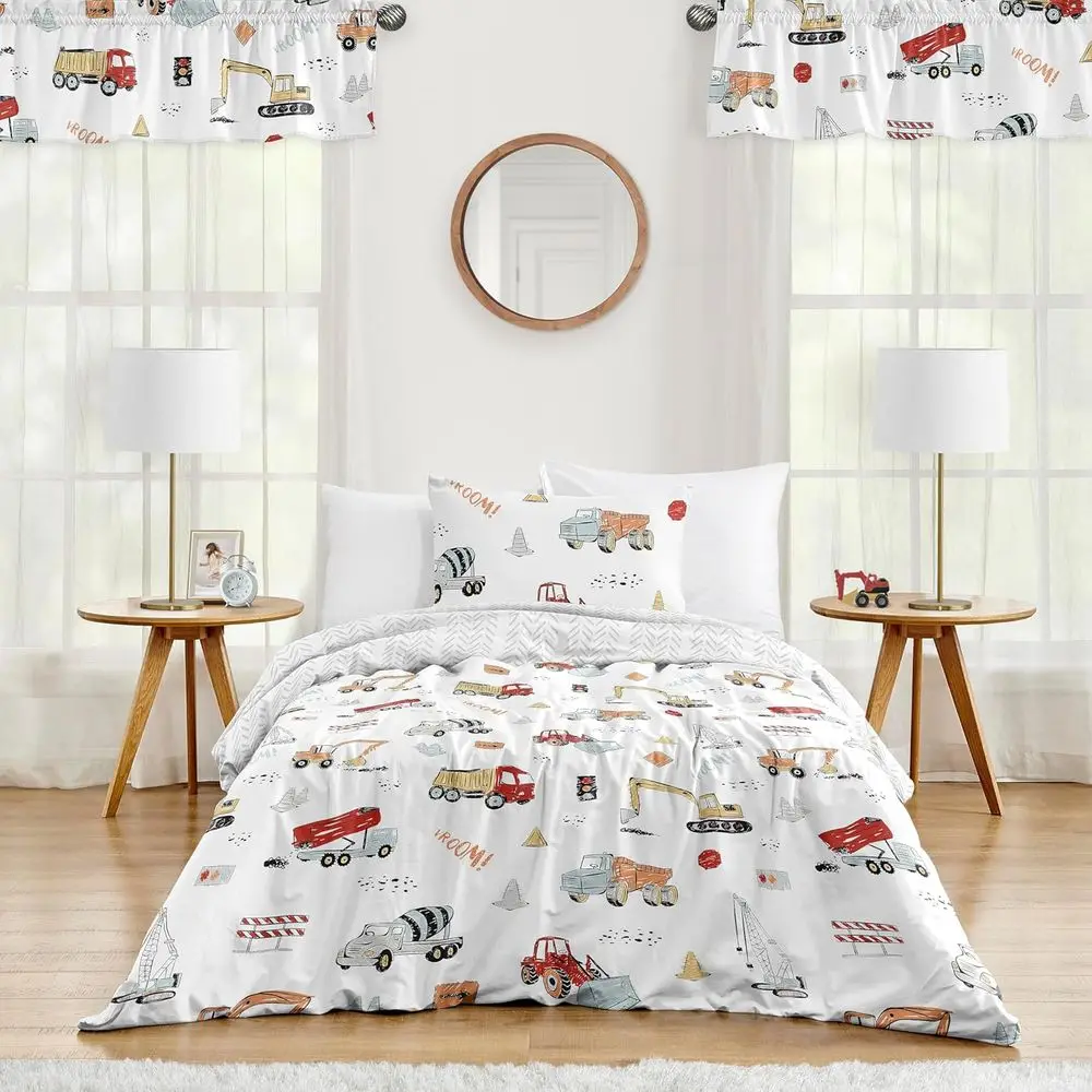 Twin Comforter Set for Boys: Transportation Trucks, Gray, Blue, Yellow & Grey Bedding with Blanket and Pillow Sham
Twin Comforter Set for Boys: Transportation Trucks, Gray, Blue, Yellow & Grey Bedding with Blanket and Pillow Sham