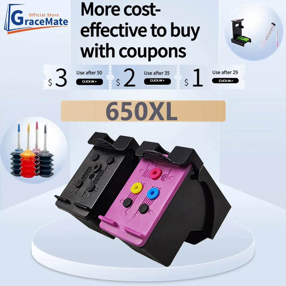 Replacement Ink Cartridge 650XL for HP 650 XL for HP650 Deskjet 1015 1515 2515 2545 2645 3515 3545 4515 4645 Printer
Replacement Ink Cartridge 650XL for HP 650 XL for HP650 Deskjet 1015 1515 2515 2545 2645 3515 3545 4515 4645 Printer
