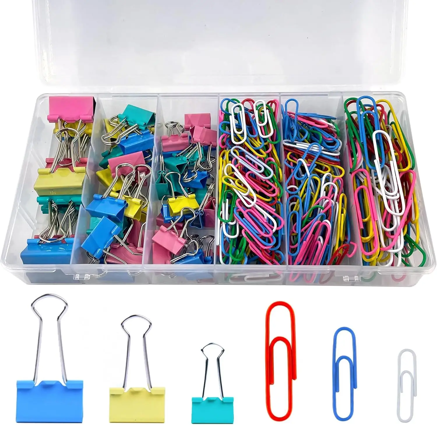 320pcs Colored Paper Clips & Binder Clips Set, Assorted Sizes for Office School Supplies
320pcs Colored Paper Clips & Binder Clips Set, Assorted Sizes for Office School Supplies