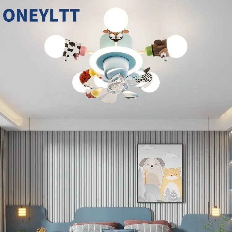 Children's room light cartoon animal boy and girl bedroom LED ceiling light intelligent shaking frequency conversion fan light
Children's room light cartoon animal boy and girl bedroom LED ceiling light intelligent shaking frequency conversion fan light