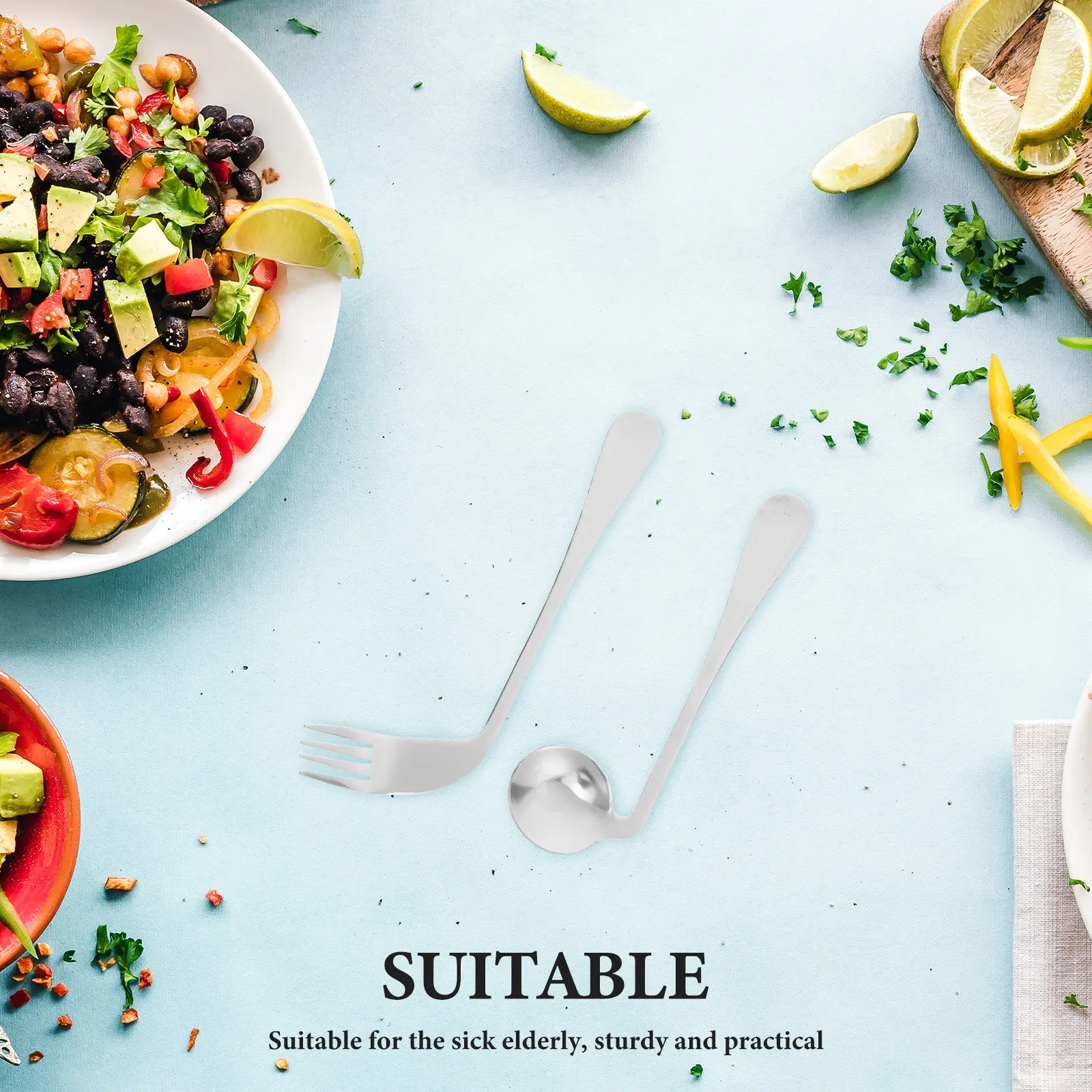1 set Angled Spoon Fork Set Elderly Feeding Assist Utensils Stainless Steel Ergonomic Lightweight Eating Tools Healthcare
1 set Angled Spoon Fork Set Elderly Feeding Assist Utensils Stainless Steel Ergonomic Lightweight Eating Tools Healthcare