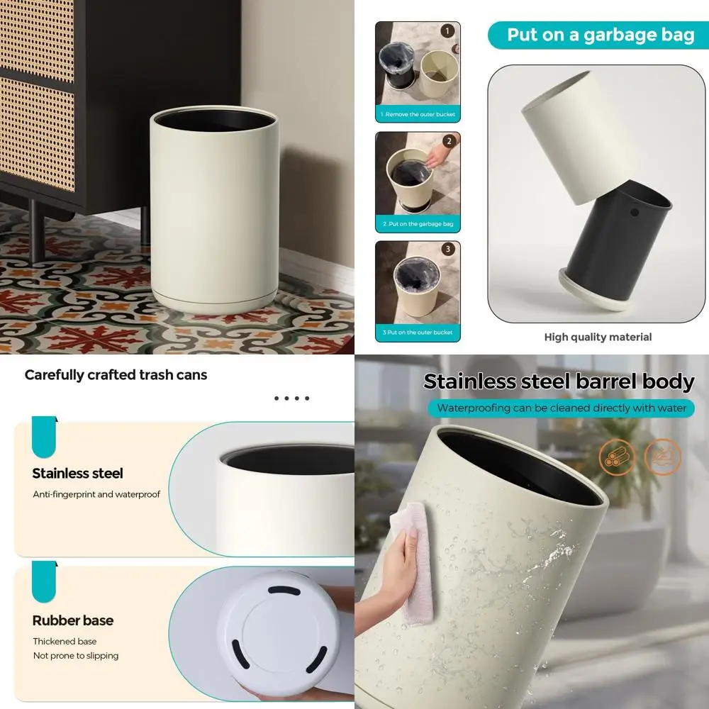 Современный белый металлический круглый мусорный бак с открытым верхом, 8 л/2,1 галлона, подходит для дома, гостиницы, офиса и кухни
Современный белый металлический круглый мусорный бак с открытым верхом, 8 л/2,1 галлона, подходит для дома, гостиницы, офиса и кухни