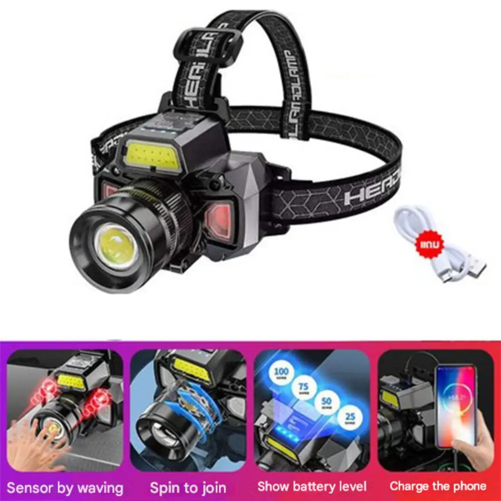 Durable High-power Sensor Headlamp Five Lighting Modes Super Bright Head Lamp Waterproof Zoomable LED Headlamp Running
Durable High-power Sensor Headlamp Five Lighting Modes Super Bright Head Lamp Waterproof Zoomable LED Headlamp Running