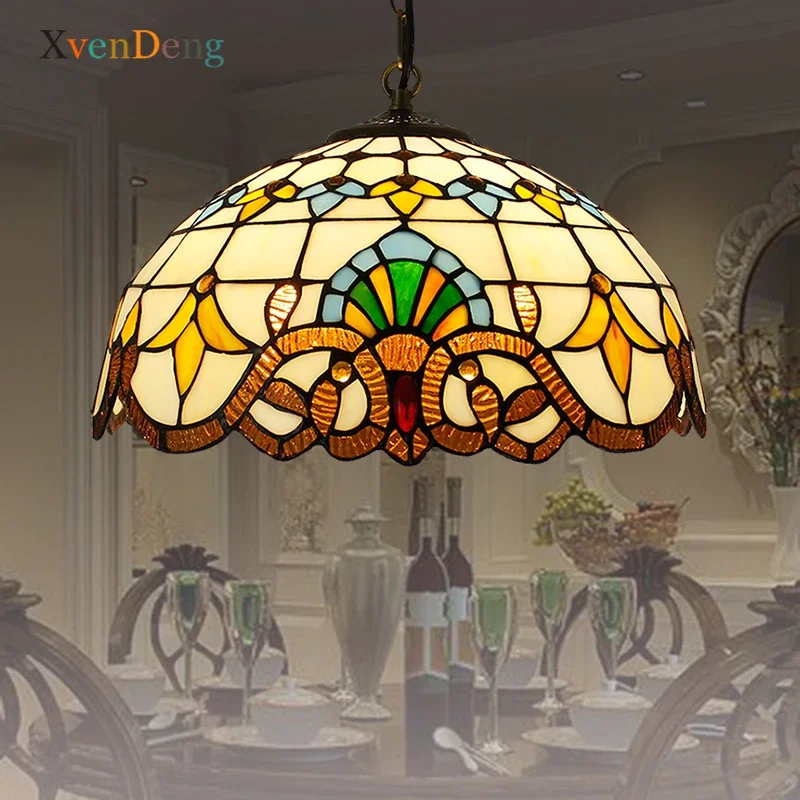 Vintage Tiffany Pendant Lights Mediterranean Baroque Stained Glass Hanging Lamp Living Room Kitchen Decor Bedroom Bar Hanglamp
Vintage Tiffany Pendant Lights Mediterranean Baroque Stained Glass Hanging Lamp Living Room Kitchen Decor Bedroom Bar Hanglamp