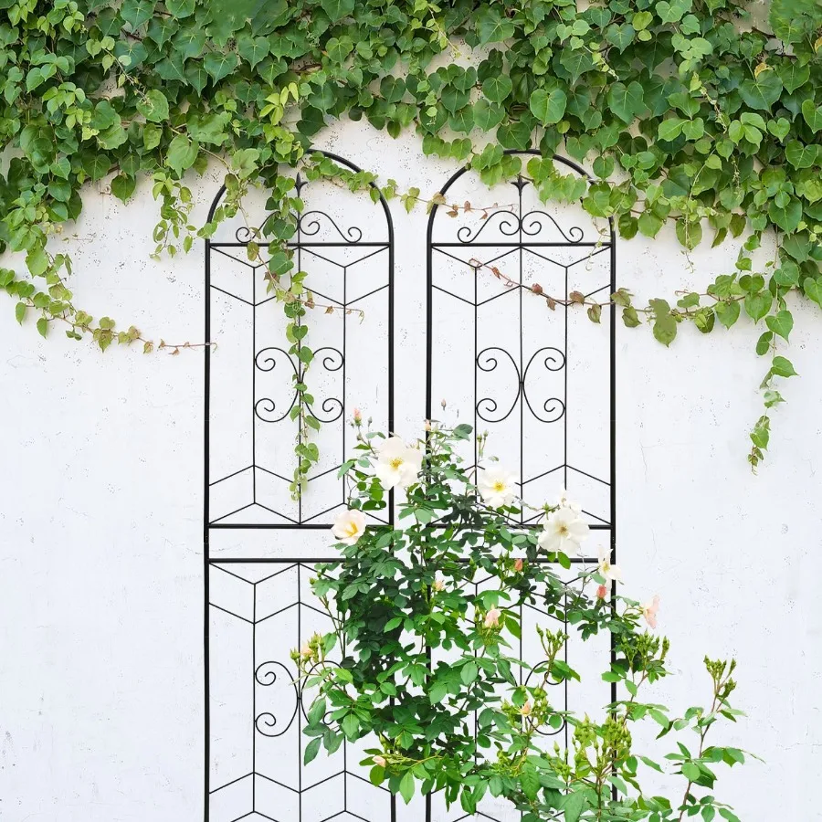 2 Pack Metal Garden Trellis 86.7 x 19.7 Rustproof Trellis for Climbing Plants Outdoor Flower Support Black
2 Pack Metal Garden Trellis 86.7 x 19.7 Rustproof Trellis for Climbing Plants Outdoor Flower Support Black