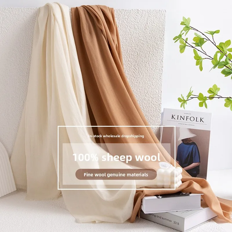 New 100% Wool Solid Scarf Women Autumn Winter Warm Shawl Hijab Soft Lightly Felted Hair Wrap Fashionable Versatile Head Scarves
New 100% Wool Solid Scarf Women Autumn Winter Warm Shawl Hijab Soft Lightly Felted Hair Wrap Fashionable Versatile Head Scarves